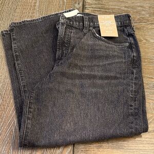 Madewell Perfect Vintage Wide Leg Crop Black Jeans